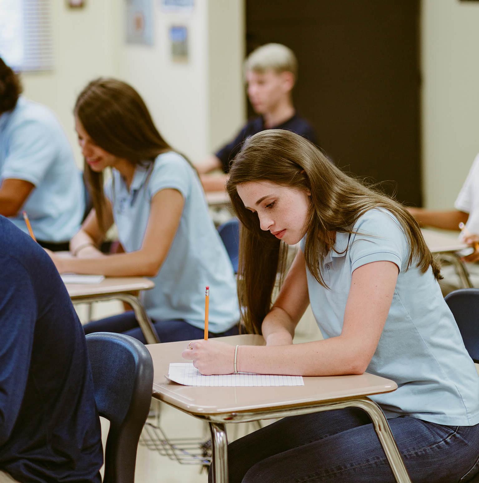 Teenagers in classroom